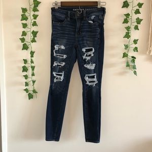 American Eagle Dark Wash Distressed Jeans